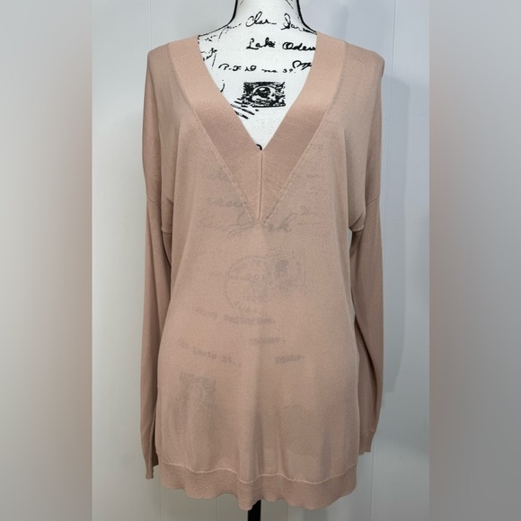 Rag & Bone Yvette V Neck Drop Shoulder Light Viscose Tunic Sweater Medium - Picture 3 of 11